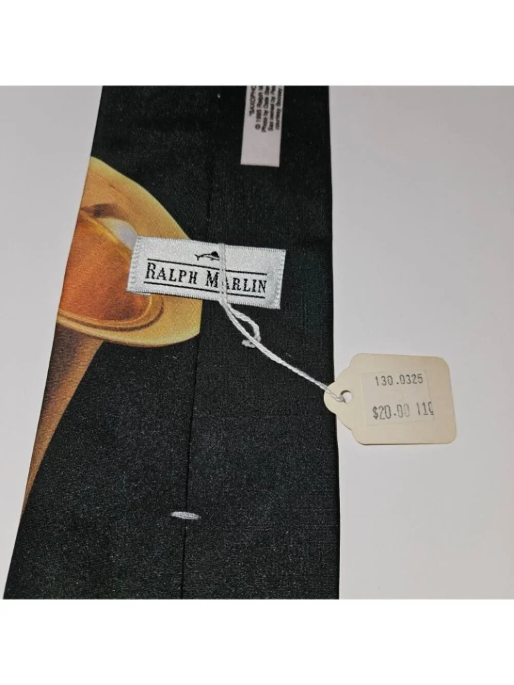 VTG NOS 1995 Ralph Marlin Saxophone Neck Tie Jazz Instrument 56